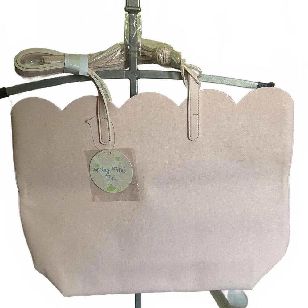 Blush Pink Spring Petal Vegan Leather Tote NWT